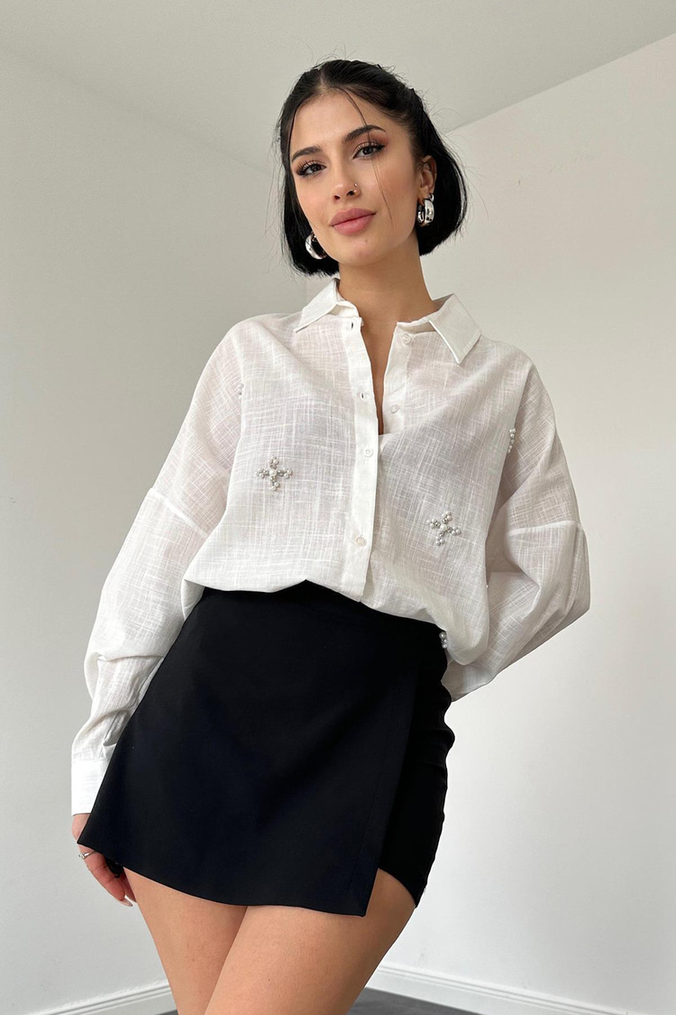 Off-White Beyoğlu Embellished Linen Shirt