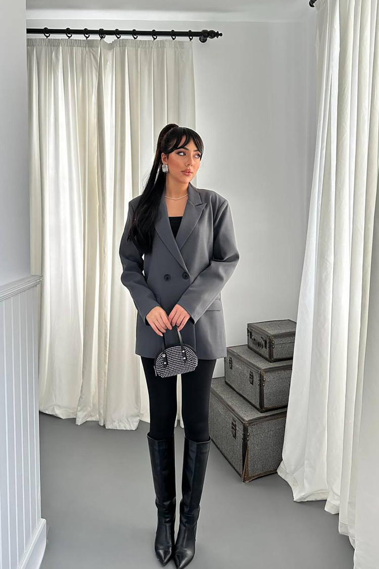Füme Blazer Ceket