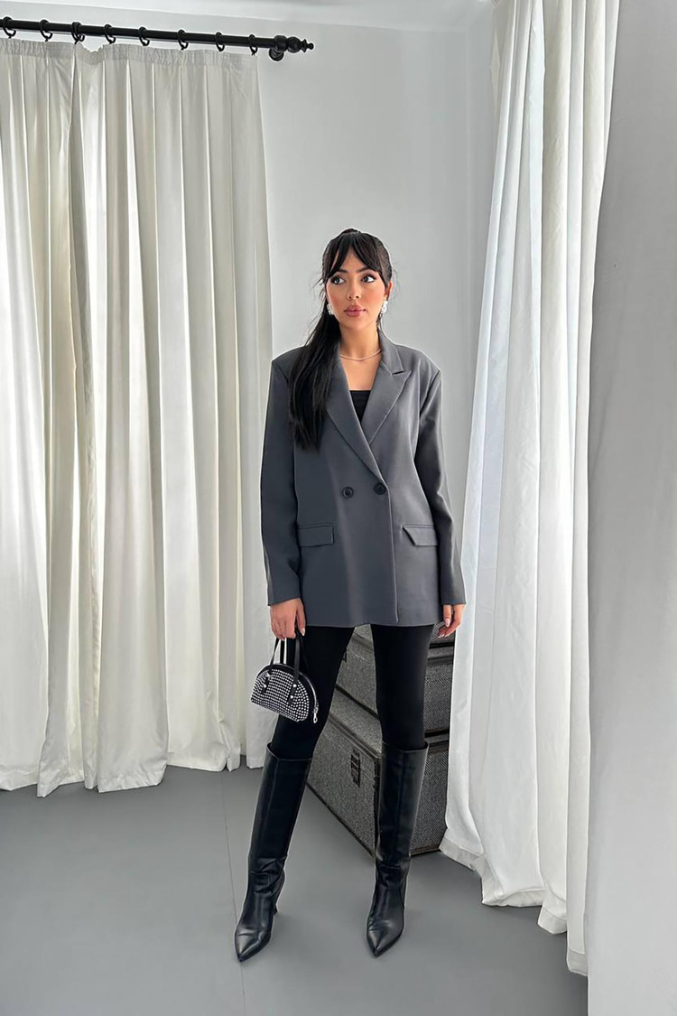 Füme Blazer Ceket