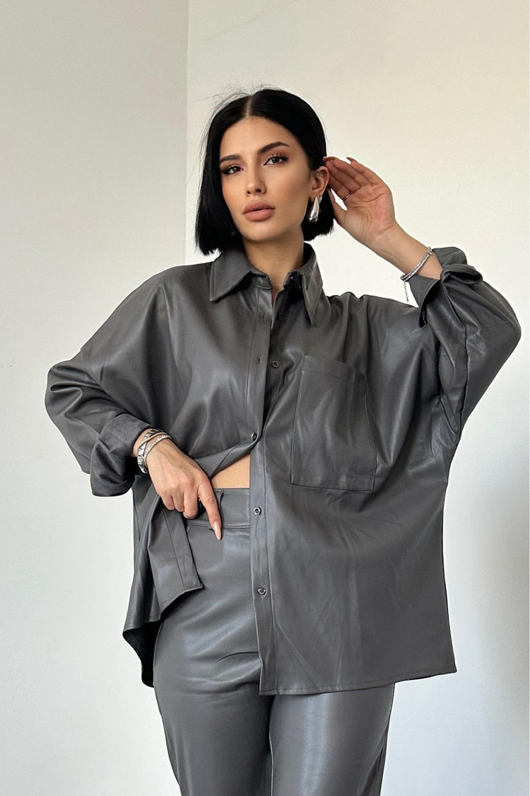Smoked Leather Shirt And Pants Set