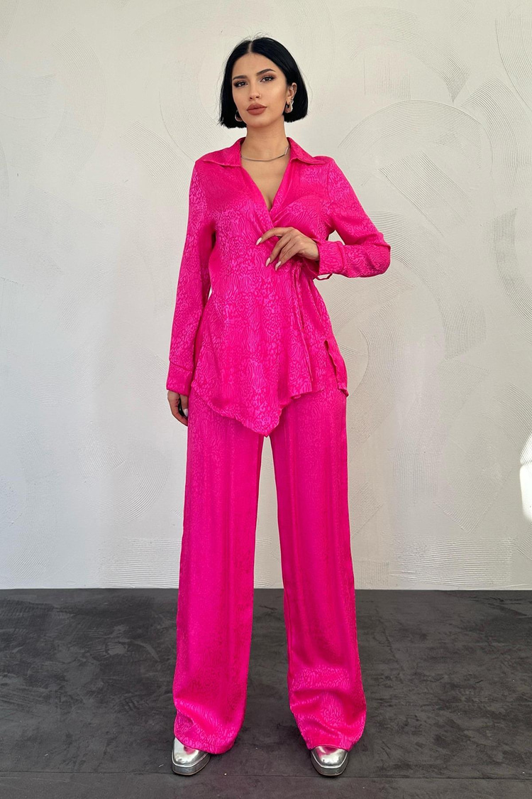 Fuchsia Jacquard Bias Trim Set