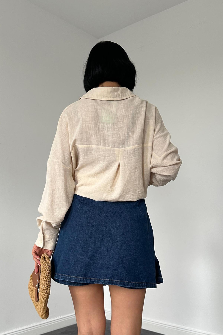 Cream Embellished Shirt