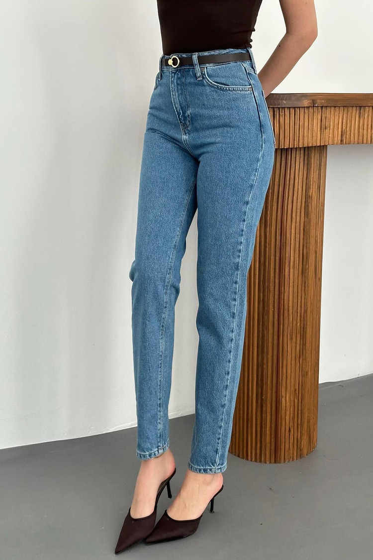 Blue Straight Leg Jeans