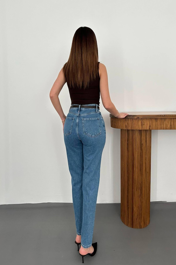 Blue Straight Leg Jeans
