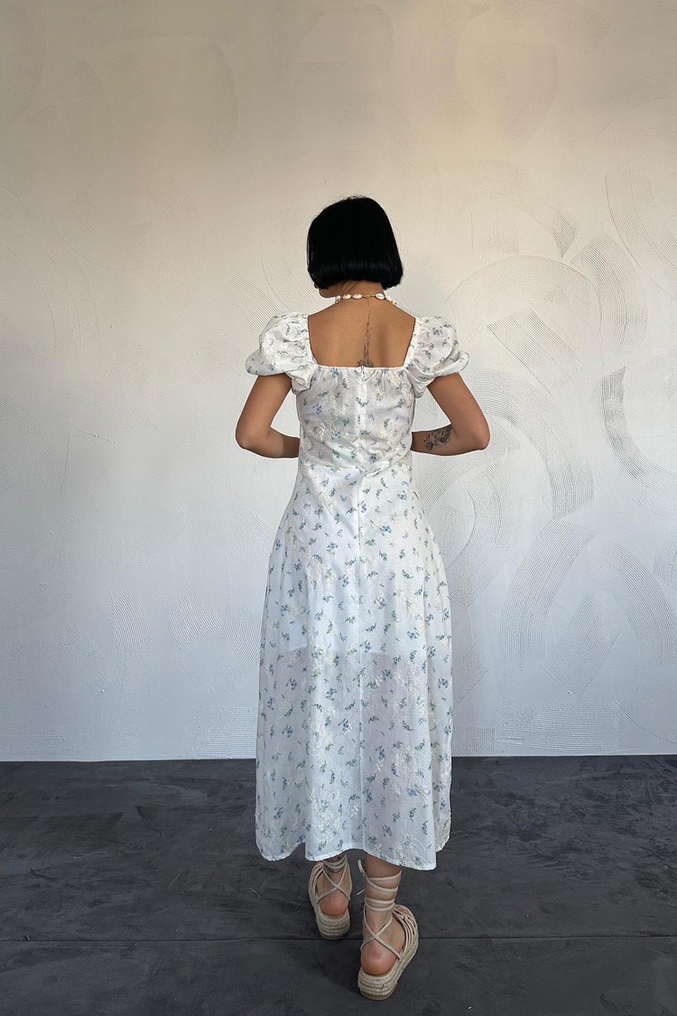 Blue Floral Summer Dress