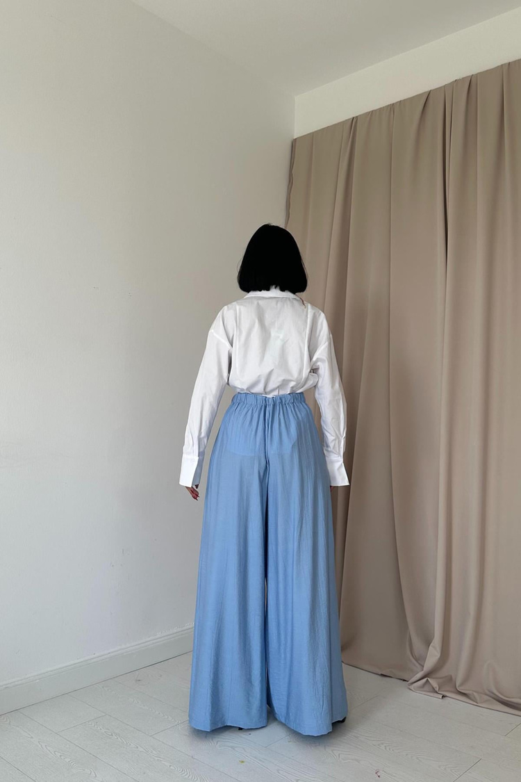Blue Strawberry Fabric Trousers