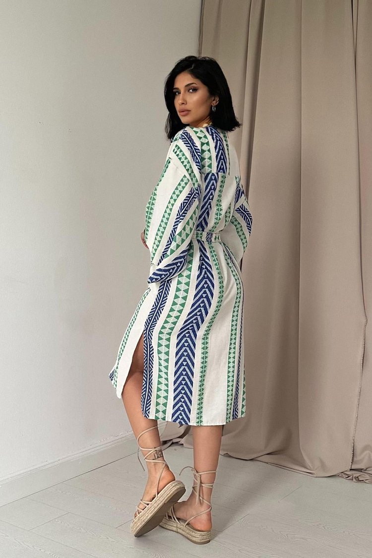 Blue Patterned Kimono