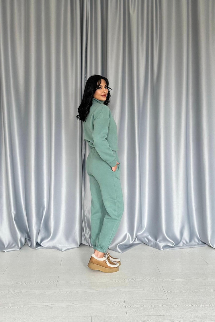 Mint Three-Thread Tracksuit Set
