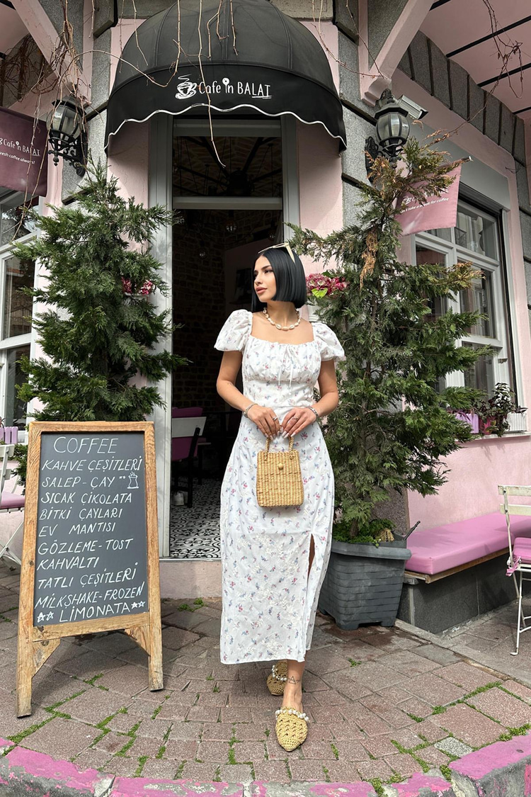 Purple Floral Summer Dress
