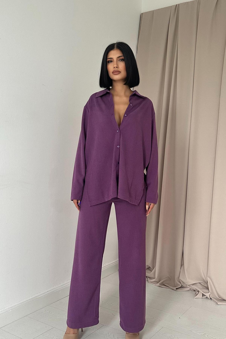 Purple Corduroy Cheni Set