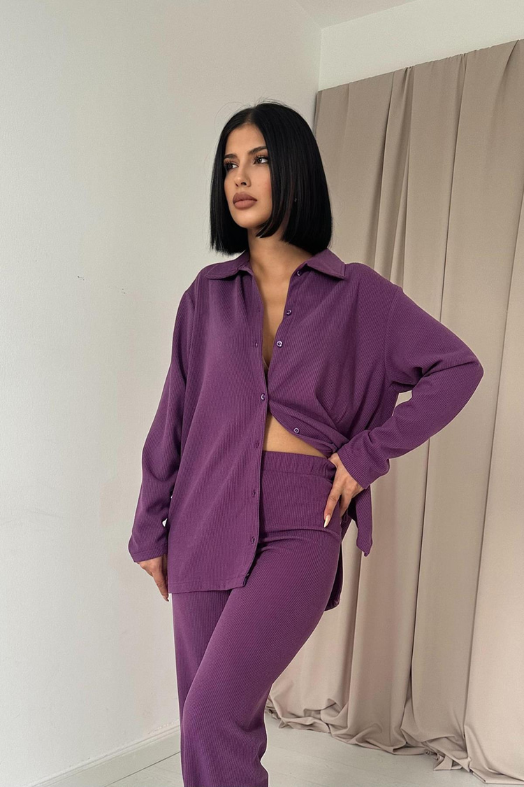 Purple Corduroy Cheni Set
