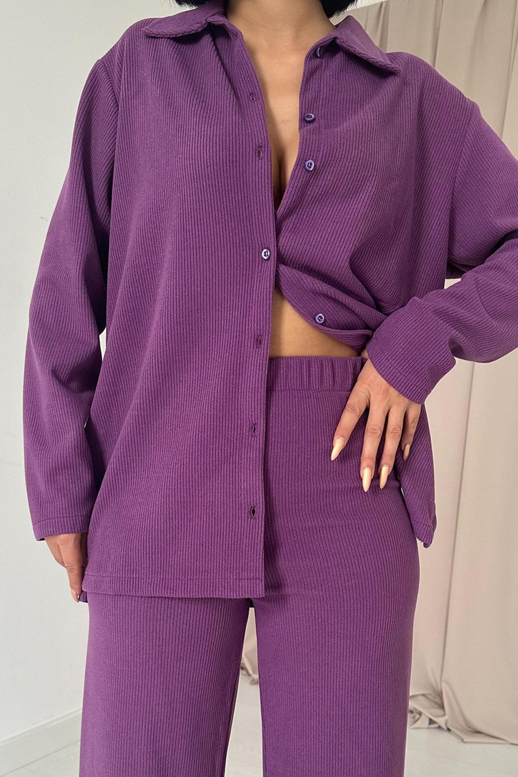 Purple Corduroy Cheni Set