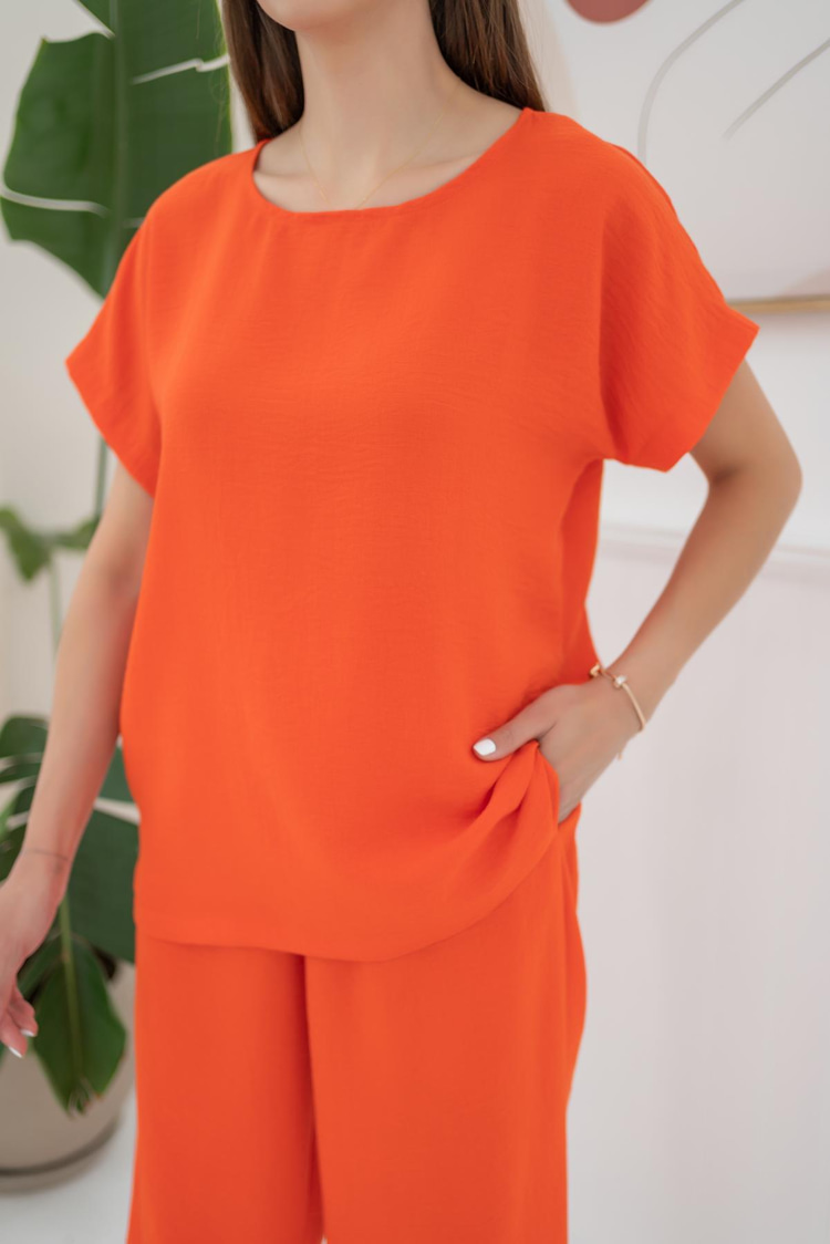 Orange T-Shirt And Pants Set