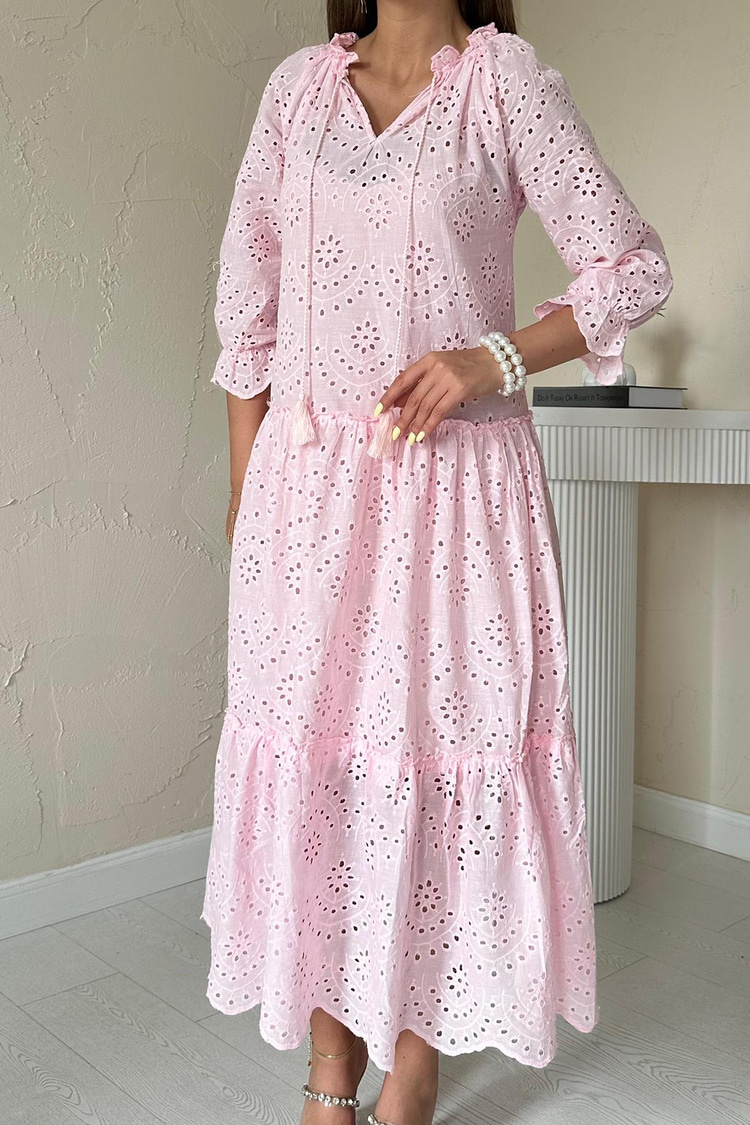 Pembe Dantelli New Elbise