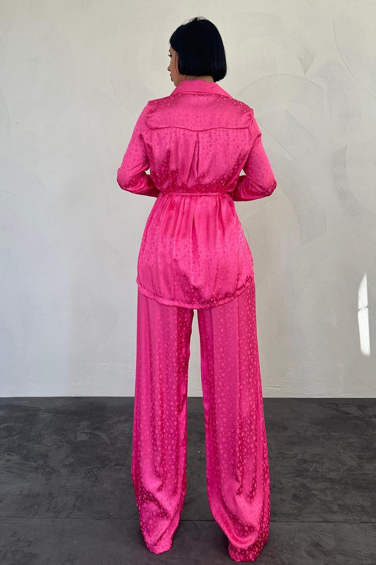 Pink Jacquard Piping Set
