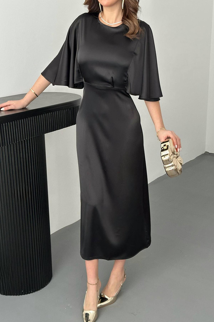Black Back Lace-Up Dress