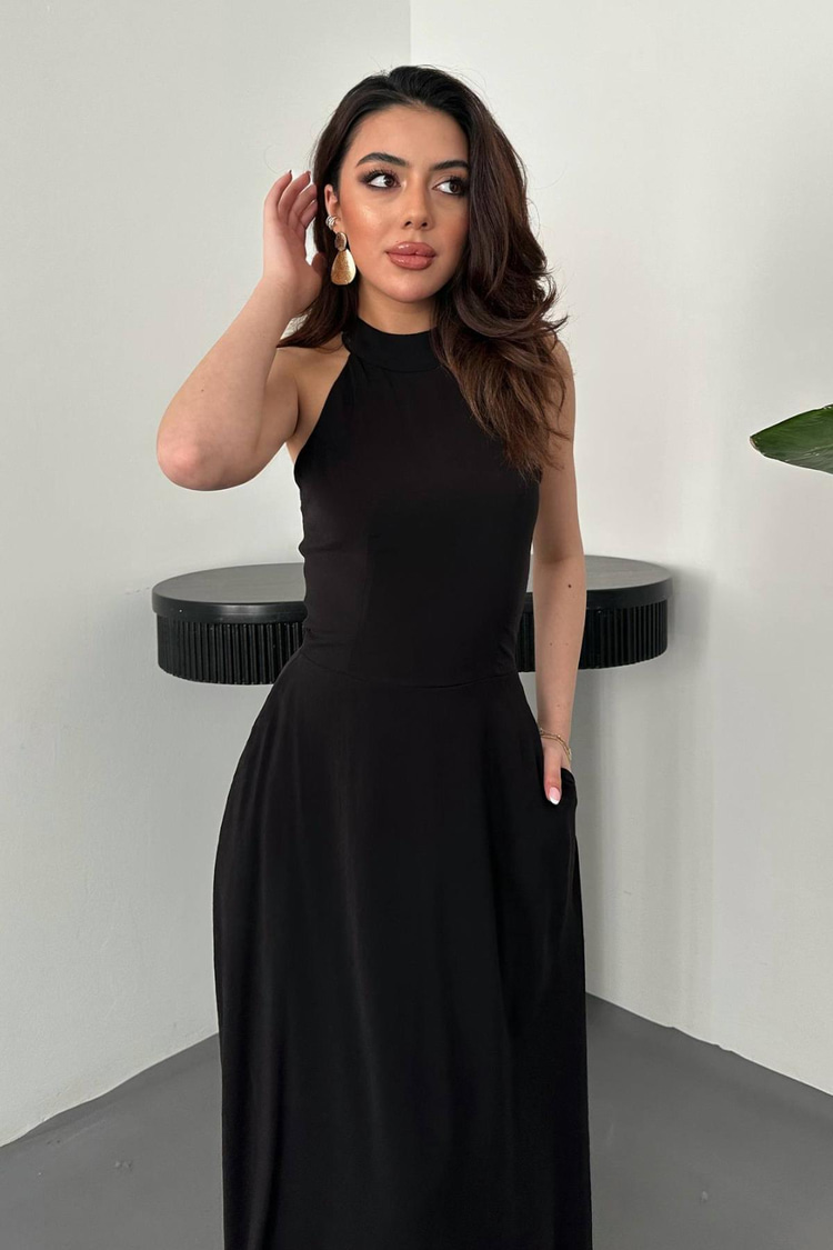 Black Halter Neck Dress