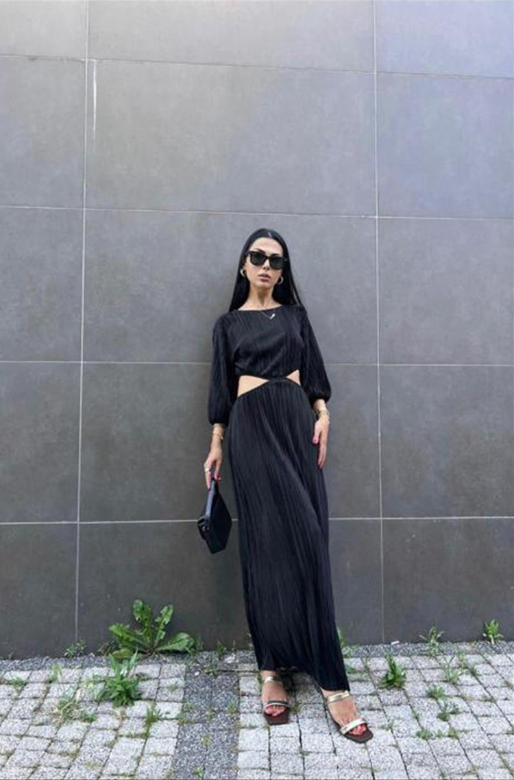 Black Pleated Dress