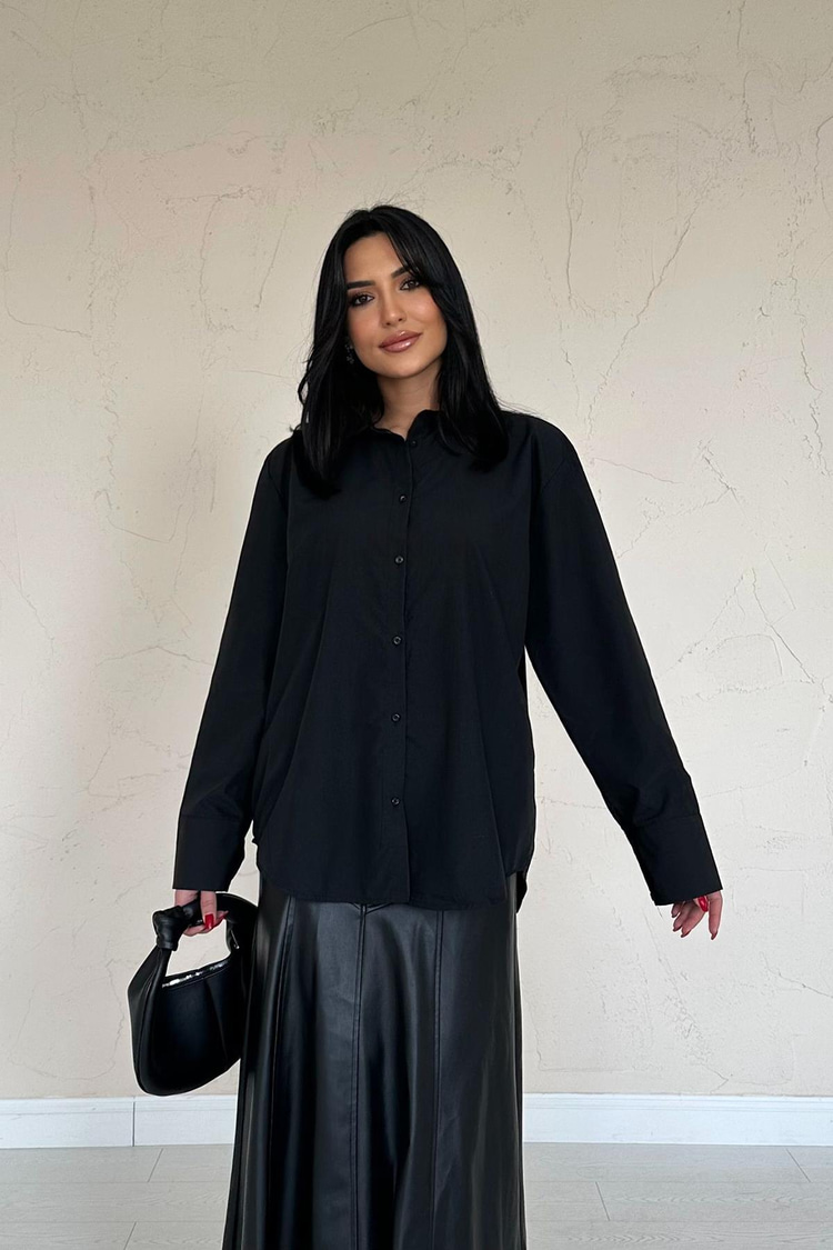 Black Poplin Shirt