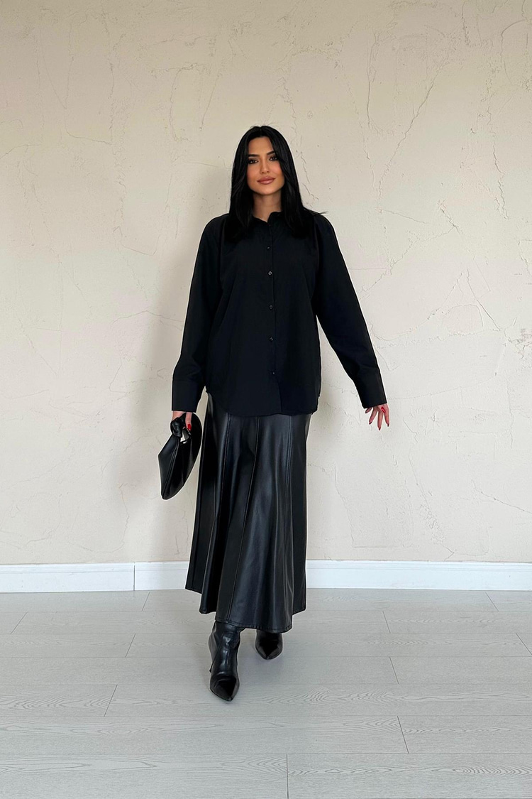 Black Poplin Shirt