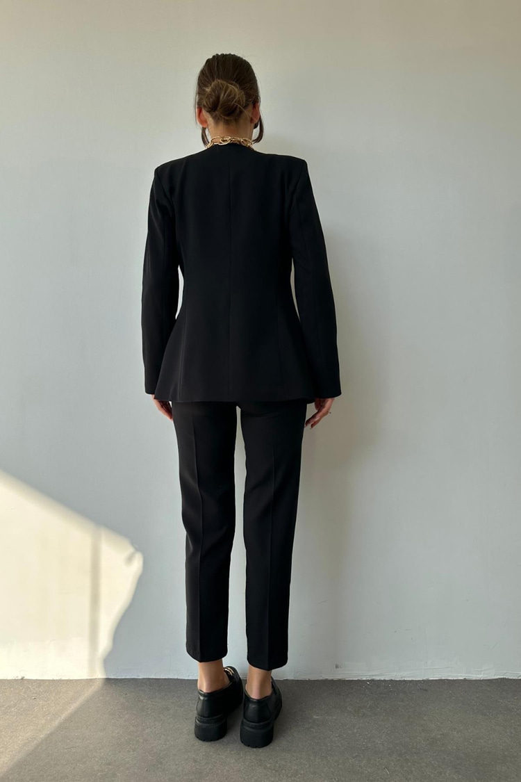 Black Sport Jacket And Pants Set