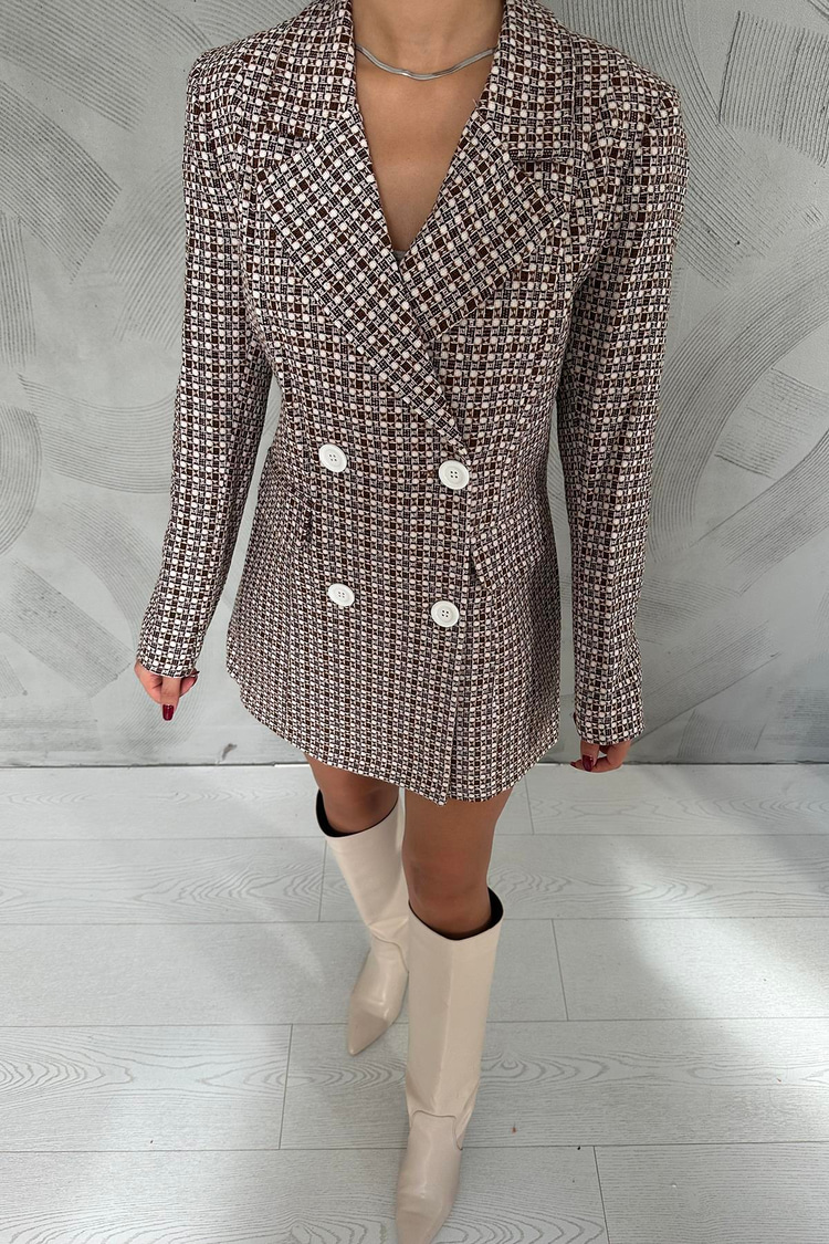 Mink Plaid Button-Down Jacket