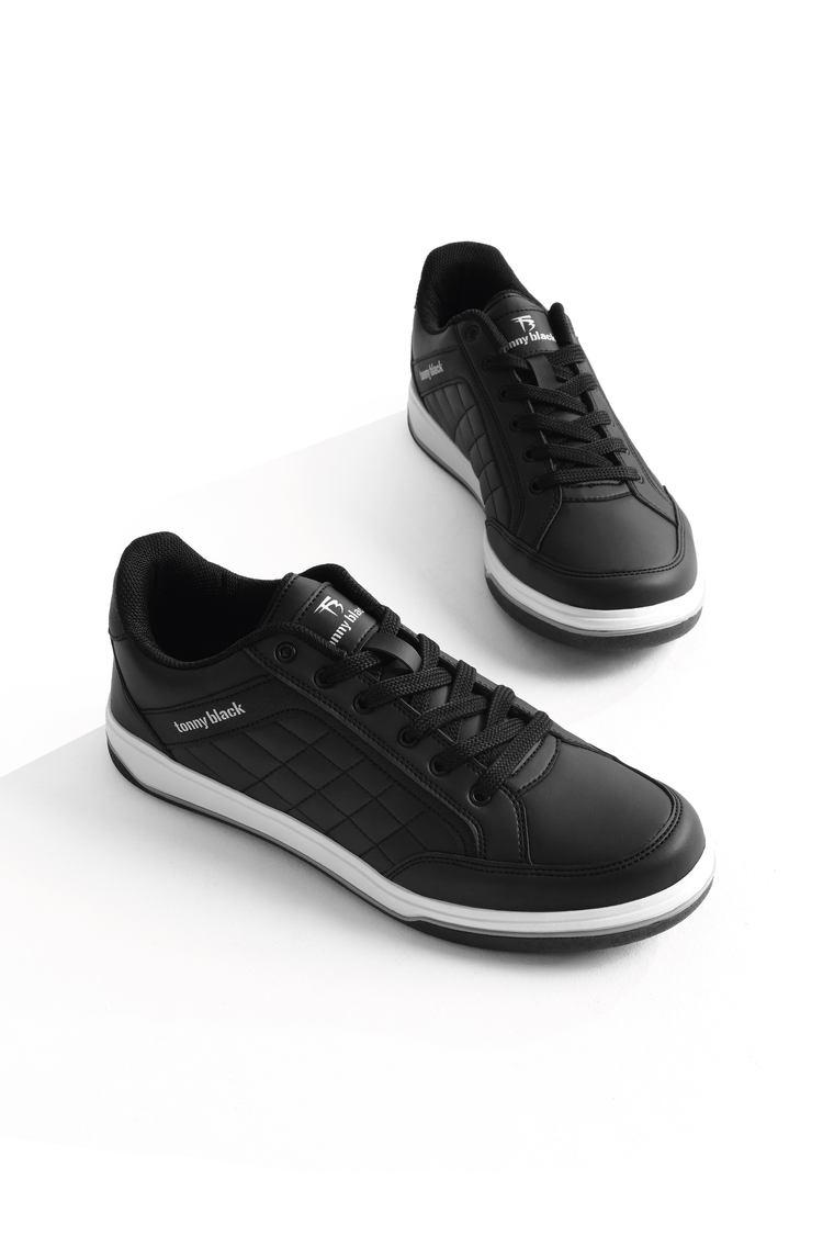 Bağcıklı Günlük Sneaker Unisex Siyah Sneaker TBKOÇ005