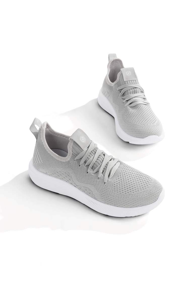 Bağcıklı Triko Nefes Alabilen Sneaker Erkek Gri Sneaker TBAGR