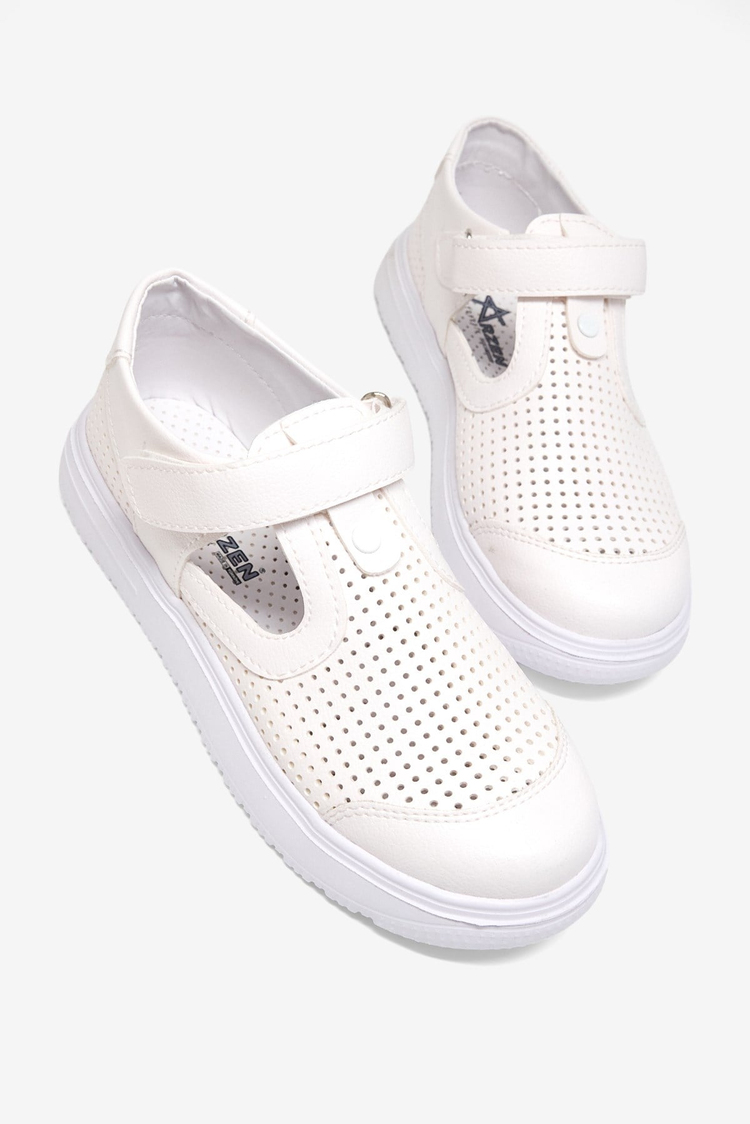 Çoçuk Cırtlı Sandalet Çocuk Unisex Beyaz Sandalet TBARZ1075