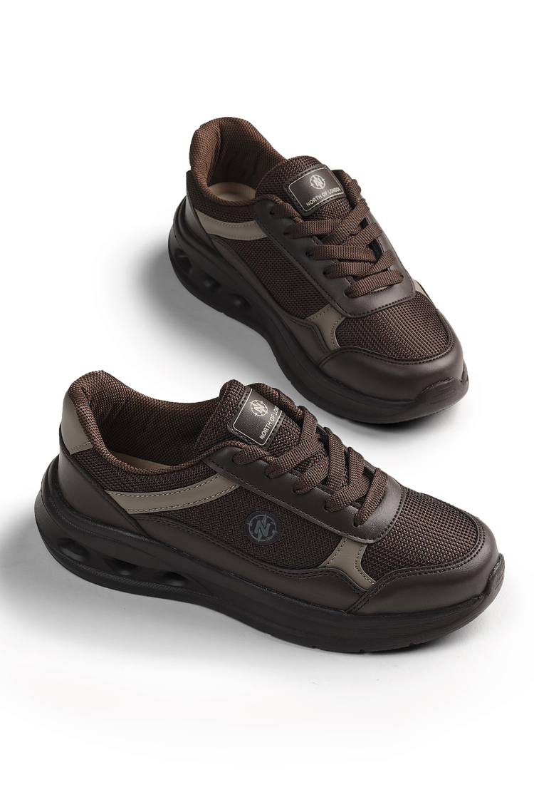 Faylon Taban Rahat Bağcıklı Sneaker Kadın Kahve Vizon Sneaker TBTYLDZ020