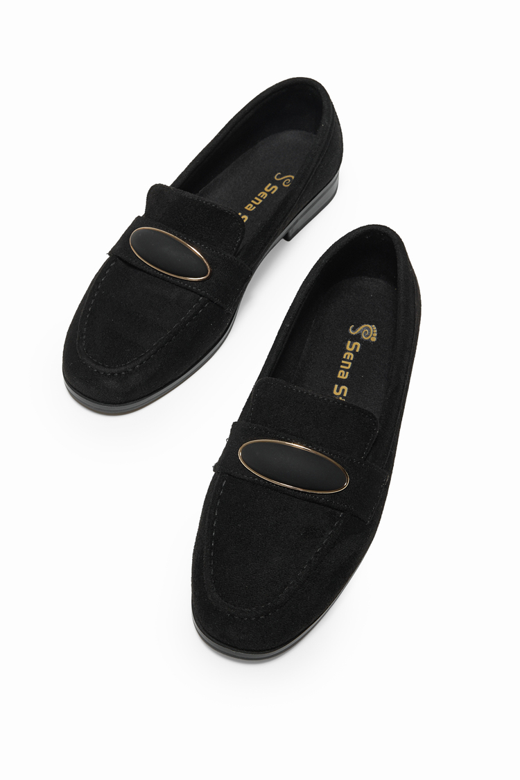 Kadın Loafer Toka Detaylı Günlük Babet Kadın Siyah Babet TBOMRSR1010