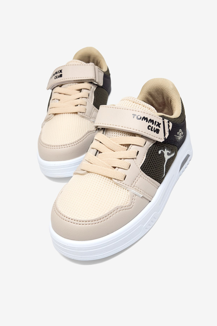 Kauçuk Taban Cırtlı Işıklı Sneaker Çocuk Unisex Bej Haki Siyah Sneaker TBDLT510