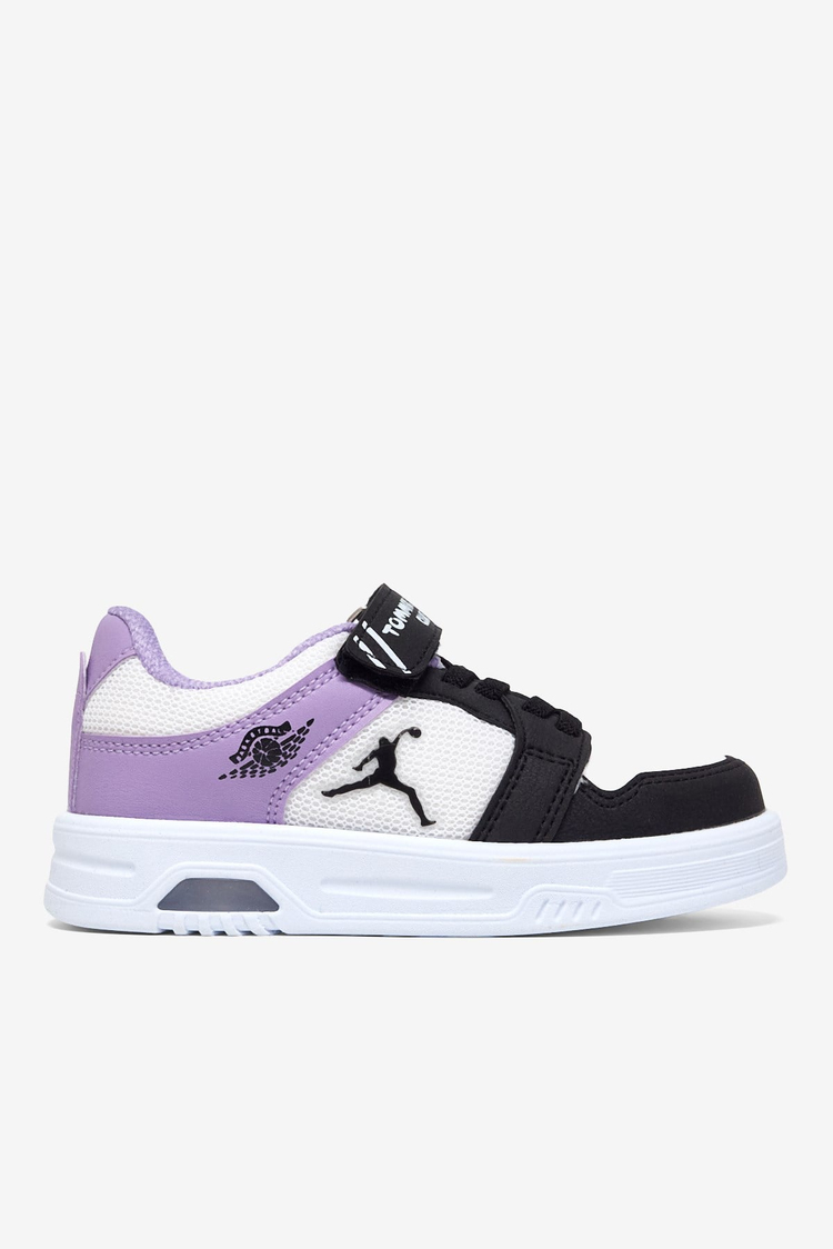 Kauçuk Taban Cırtlı Işıklı Sneaker Çocuk Unisex Siyah Lila Sneaker TBDLT510
