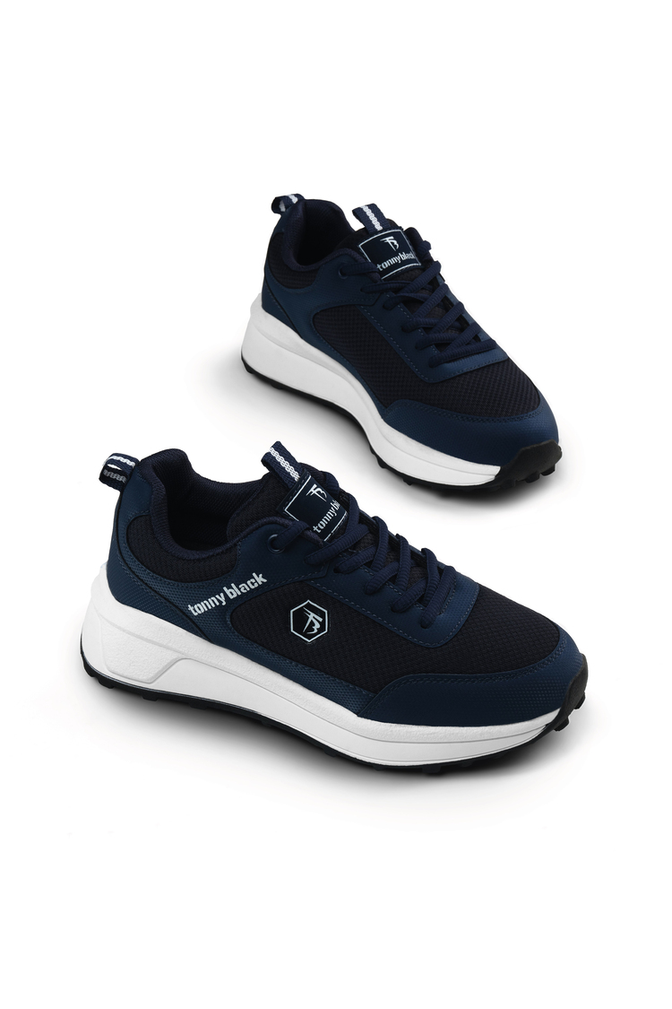 Rahat Kalıp Esnek Ortopedik Sneaker Unisex Lacivert Sneaker TBSHN105