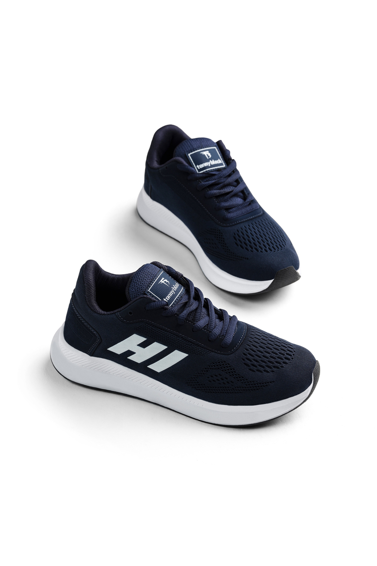 Rahat Kalıp Hafif Esnek Şeritli Sneaker Unisex Lacivert Sneaker TBSHN021