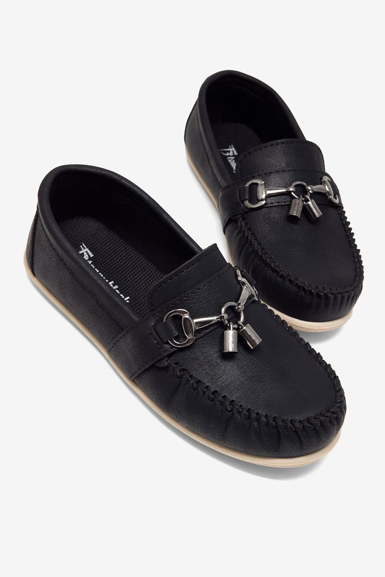Rahat Kalıp Termo Taban Tokalı Loafer Erkek Çocuk Siyah Loafer TBAYZ020