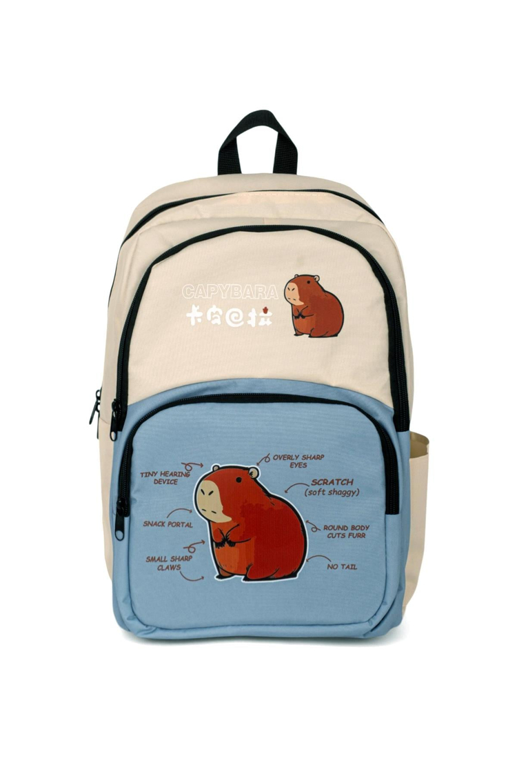 Sincap Baskılı Çocuk Unisex Krem Bebe Mavisi Sırt Çantası TBPWCNT015