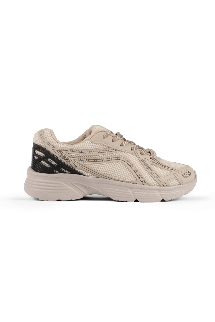Termo Taban Konforlu Bağcıklı Sneaker Kadın Bej Sneaker TBTÖZF005