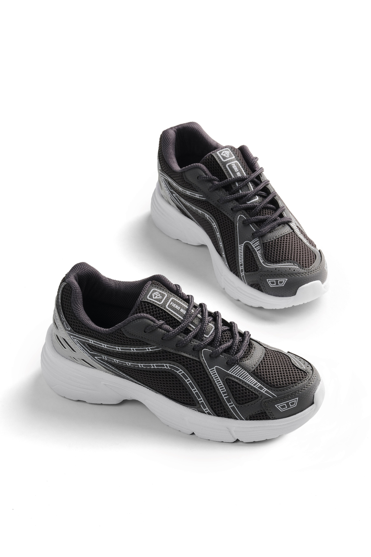 Termo Taban Konforlu Bağcıklı Sneaker Kadın Füme Sneaker TBTÖZF005