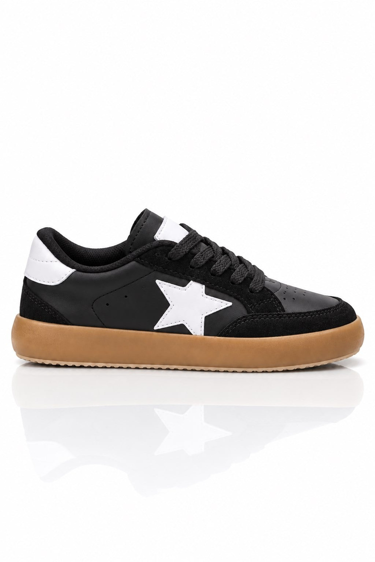 Termo Taban Rahat Kalıp Bağcıklı Sneaker Unisex Siyah Beyaz Sneaker TBZER090-1A