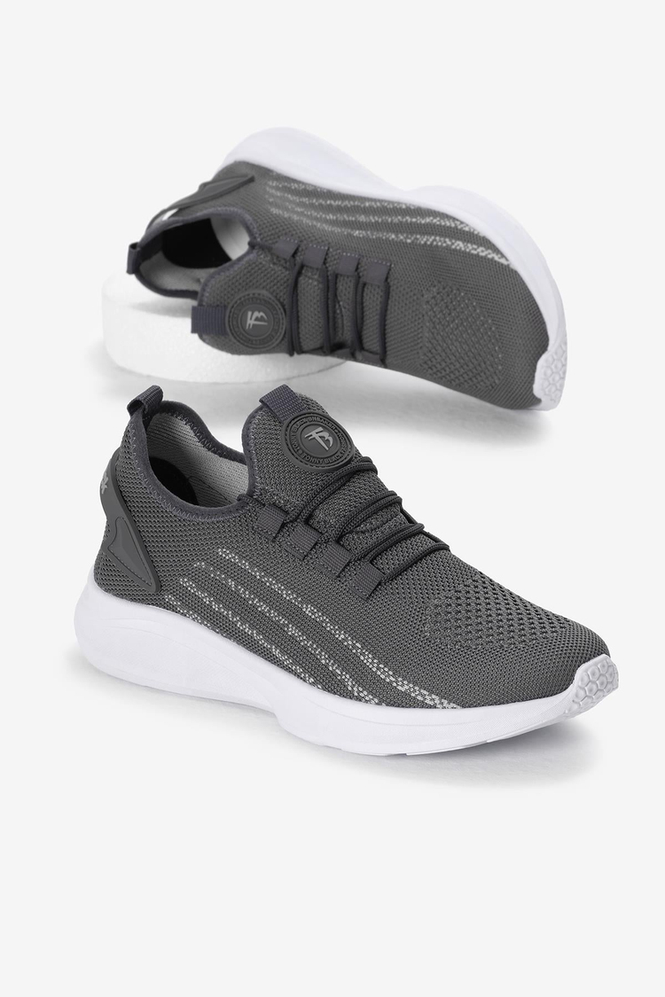 Termo Taban Şerit Detaylı Bağcıklı Triko Unisex Füme Spor Ayakkabı TBKRG015