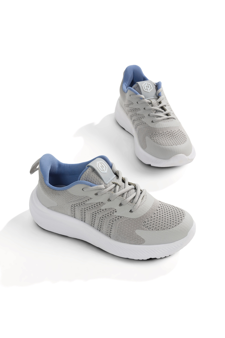 Triko Bağcıklı Sneaker Kadın Gri Sneaker TBDLY