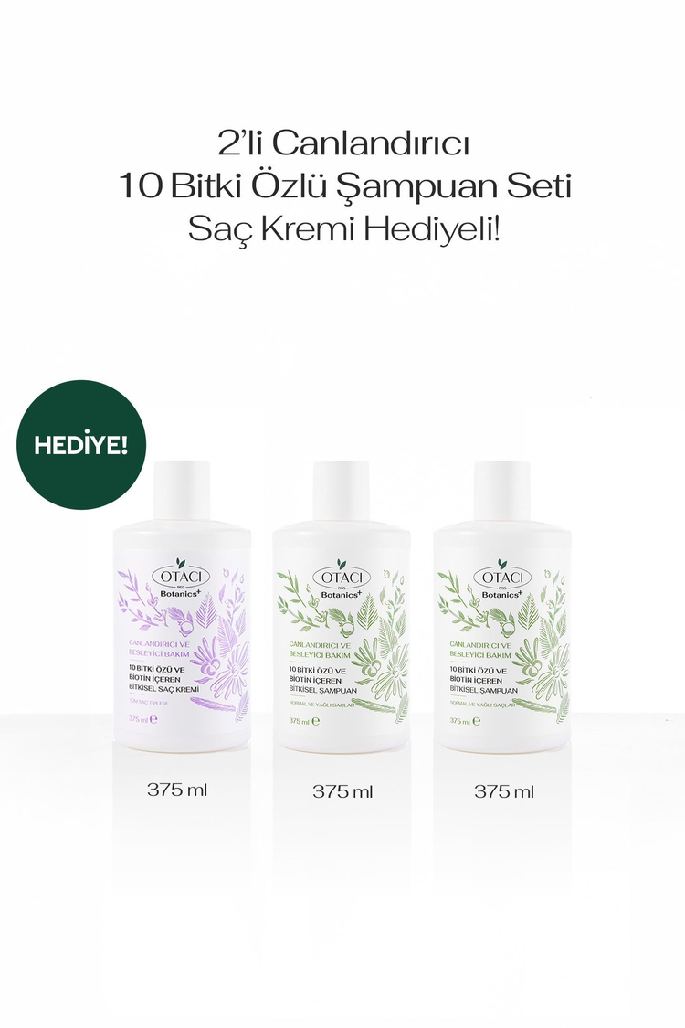 2'li Canlandırıcı 10 Bitki Özlü  Şampuan Seti-Saç Kremi Hediyeli
