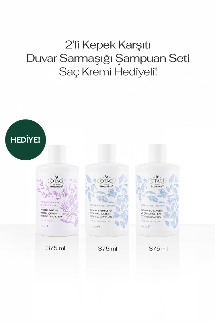 2'li  Kepek Karşıtı Duvar Sarmaşığı  Şampuan Seti-Saç Kremi Hediyeli