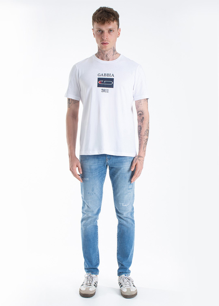 Gabbia Açık Mavi Yırtıklı Slim Fit Kot Pantolon