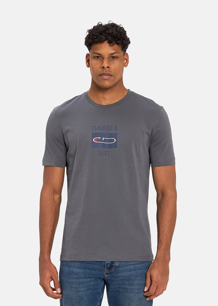 Gabbia Gri Classic Fit Baskılı T-Shirt