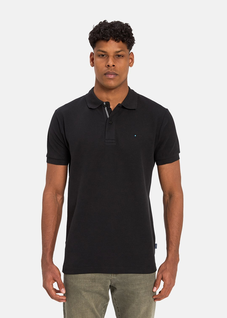 Gabbia Siyah Classic Fit Polo Yaka T-Shirt