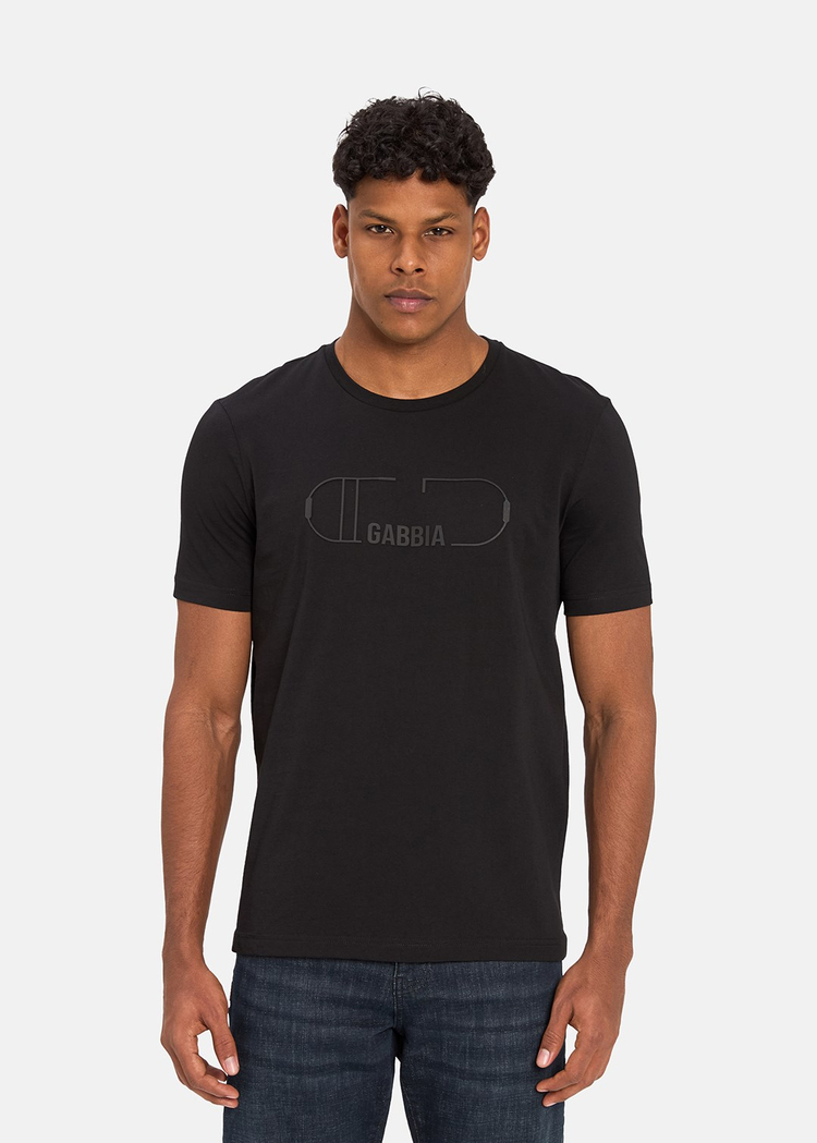 Gabbia Siyah Regular Fit Baskılı T-Shirt