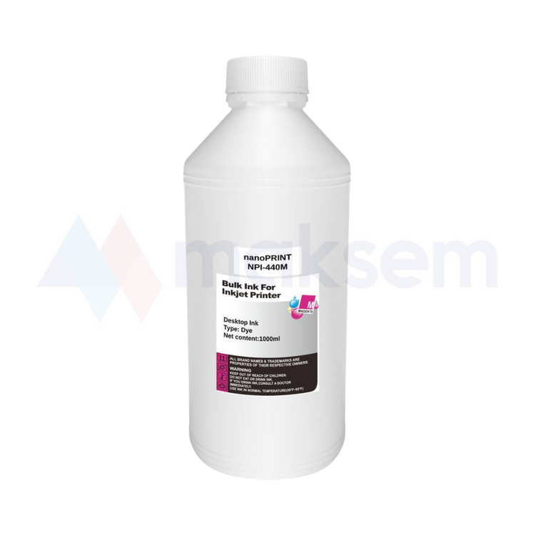 Kırmızı Mürekkep Dye (Ink) 1000ml 664 NPI-440M, Epson Universal Kartuş Modelleri: T0593 T0873