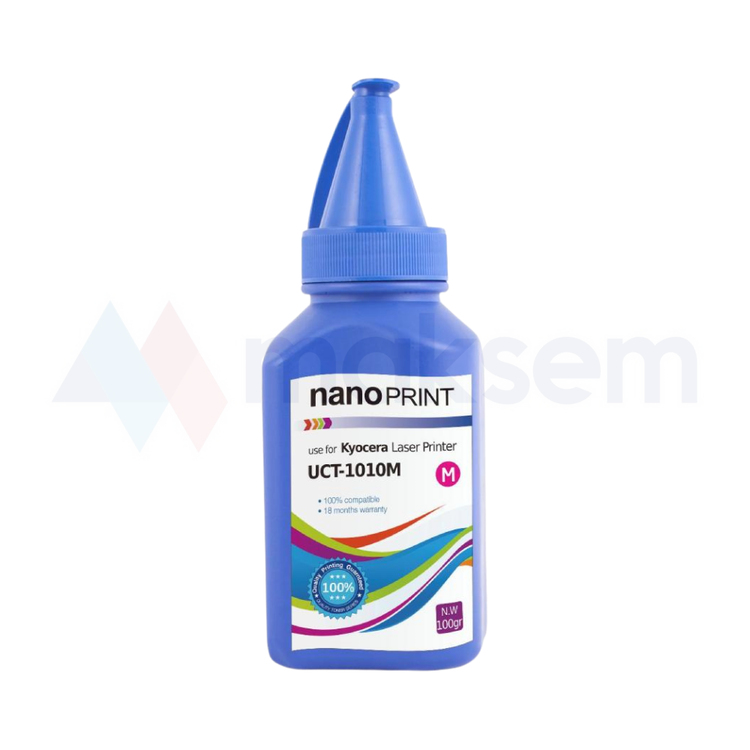 Kırmızı Toner Tozu 100gr TK5140 TK5150 UCT-1010M nanoPRINT, Kyocera Universal